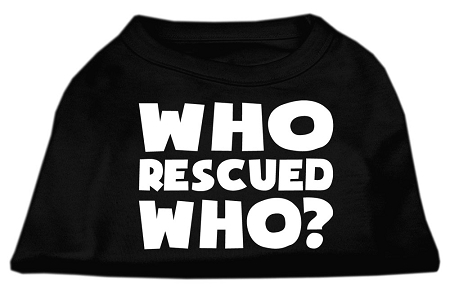 Who Rescued Who Screen Print Shirt Black XS